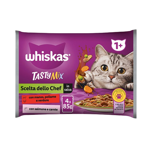 Comida Húmida Whiskas Tasty Mix Gato 4 x 85 g