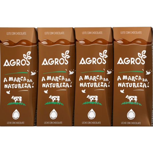 Leite Agros com Chocolate 4*200 ml