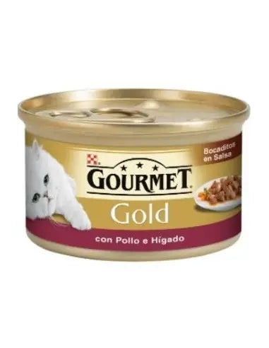 Purina Gourmet Gold Pedaços em molho, comida para gatos com frango e fígado 24 x 85 g