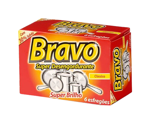 Esfregão Bravo Super Desengordurante Clássico 6 un