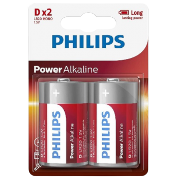 Pilhas Philips Alcalinas D 2 un