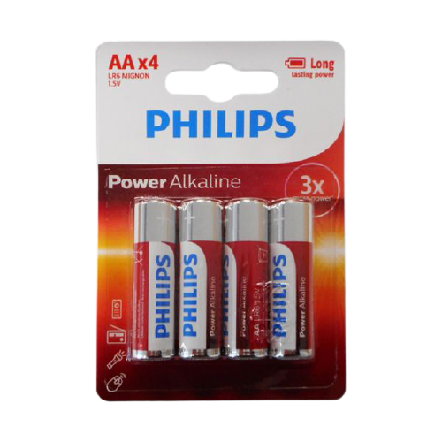Pilhas Philips Alcalinas AA 4 un