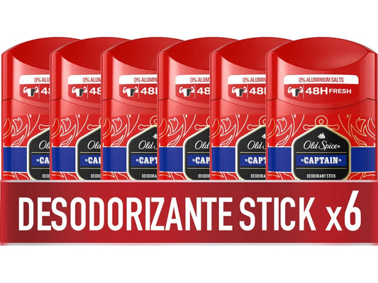 Desodorizante Old Spice Stick Pack 6 un Captain x 50 ml