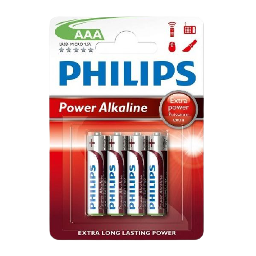 Pilhas Philips Alcalinas AAA 4 un